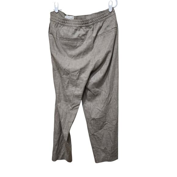 Zara pants womens size medium tan linen blend elastic waist trouser - Picture 11 of 11
